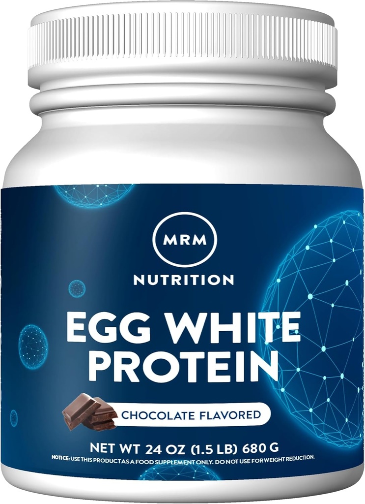 MRM Nutrition Egg White Protein Dex124; Chocolate Flavored Dex124; 23g Fat- Free Protein Dex124; med fordøjelsesenzymer Dex124; Højeste biologiske værdi Dex124; Klinisk testet
