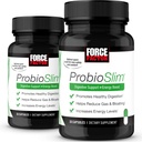 FORCE FACTOR ProbioSlim, 2-Pack, Probiotisk supplement til kvinder og mænd med Probiotika og grøn te ekstrakt, Reducer gas, Bloating, Forstoppelse, Support fordøjelsessygdomme & Gut sundhed, 60 kapsler