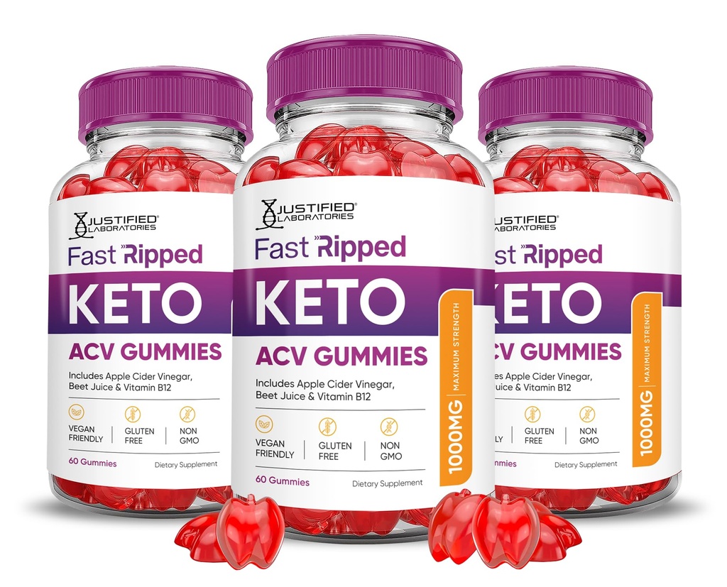 Justified Laboratories (3 Pack Keto Rush Keto ACV Gummies Formel 1000MG Keto Rush Keto Gummies Apple Cider Vinegar Boost Formuleret med Pomegranate Beet Juice Powder B12 Vegan Non GMO 180 Gummys