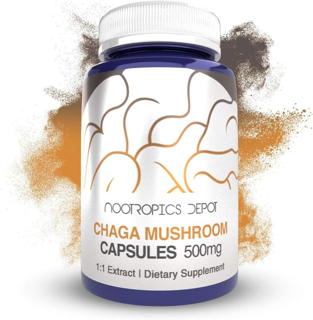 Nootropics Depot Chaga Mushroom Capsules Name 124; 500mg