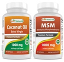 Bedste Naturals Extra Virgin Coconut Oil 1000 mg & MSM 1000 mg