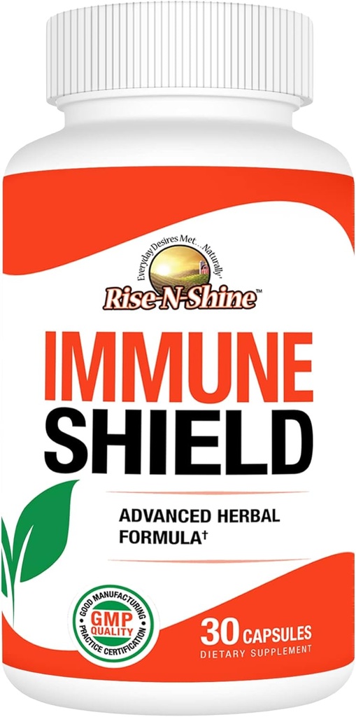 Immune Shield with Herbal Blend Plus Vitamin C, Zinc, Quercetin, and More for Healthy Immune System Support Boost 30 Day Supply