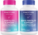 Pink Stork & Blue Stork Hans og Hendes Fertilitet Bundle: Fertilitet Kosttilskud til kvinder, Fertilitet Kosttilskud til mænd, Fertilitet Prenatal Vitamin, Vitex, Inositol, Folate, Vitamin B6, 60 Kapsler