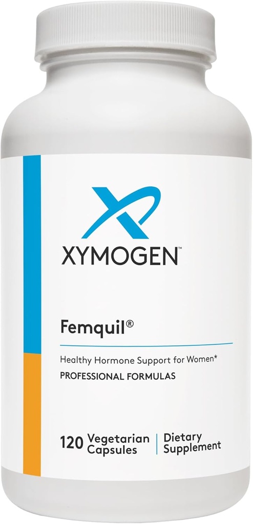 XYMOGEN Femquil - Promote Hormone Balance for Women - Biologisk Aktiv Methylfolfolat + Dim Supplement - Kan hjælpe med at lette fælles menopause & PMS symptomer - Støtte Antioxidant aktivitet (120 kapsler)
