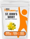 BulkSupplements.com St. John 's Wort Extract - St. Johns Wort Supplement, Herbal Supplement for Mood - Vegan & Gluten Free, 600mg per Serving, 500g (1.1 lbs) (Pack of 1)