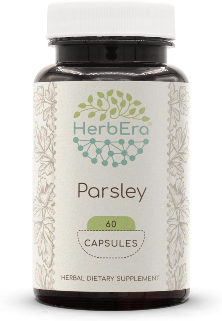 HerbEra Persille 60 kapsler, 500 mg, Fremstillet med Persille (Petroselinum crispum) Tørret Leaf (60 kapsler)