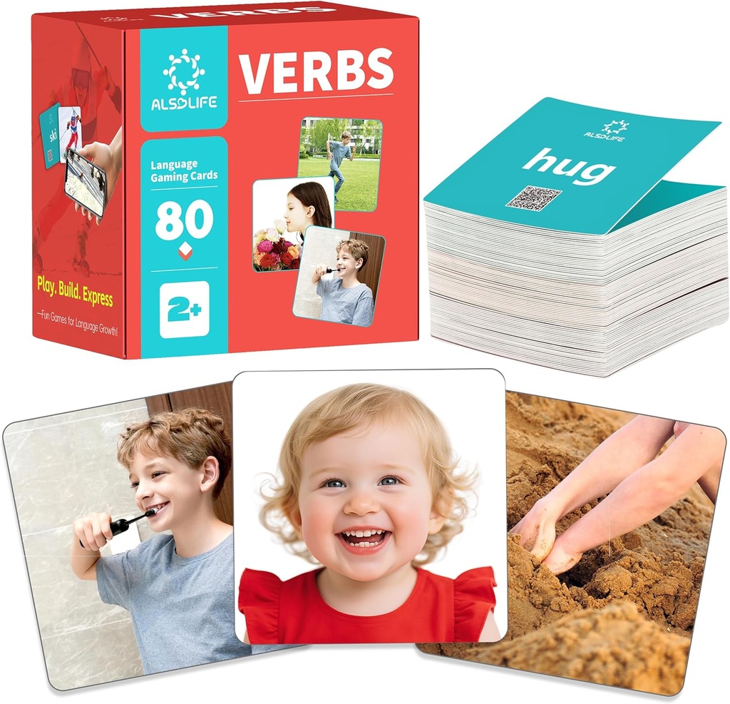 80 Verb kort med Handling Videoer • 124; Tyk Action Verb Flash kort til taleterapi • 124; Verbs Flash kort til Tanddler Learning Cards • Ord • 124; Billede kort til Taleterapi • Spil
