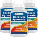 Calcium Pyruvat 750 mg 120 Kapsler af Bedste Naturals (pakning med 3)