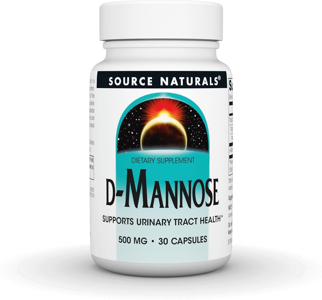 Source Naturals D- Mannose, Potent Urin Tract & Bstige Health Support *, 500mg - 30 kapsler