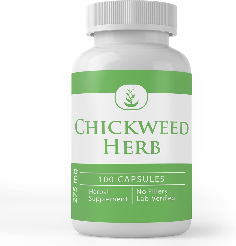 PURE ORIGINALSKE INGREDIENSER Chickweed Herb, (100 kapsler), Altid Pure, Ingen tilsætningsstoffer eller Fillers, Lab Verified