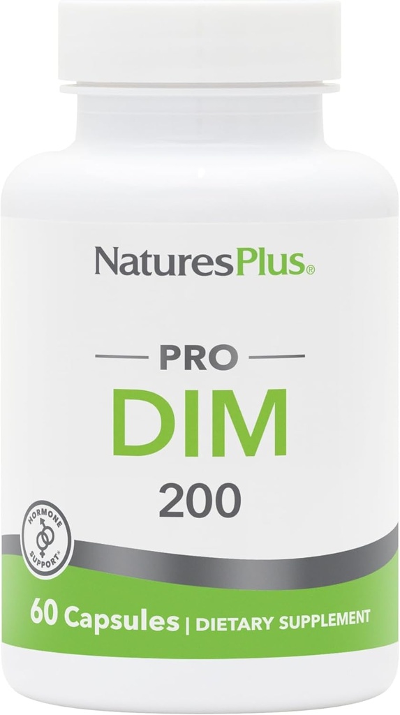 Natures Plus PRO DIM 200 mg - 60 Capsules - Supports Healthy Estrogen Levels - Non-GMO, Vegan & Gluten Free - 30 Servings