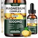 Triple Magnesium Complex Supplement, Magnesium Glycinate, Blend, Citrate Liquid Drops 1000mg med Ashwagandha, CoQ10, Vitamin B6, C, D, Zink - Veganananananananas Arv