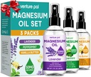 Venture Pal 3- Pack topic Magnesium Oil Spray sæt til Feet - Ideel gave til afslapning, bedre søvn, muskellindring for ben og joints, sundt hår & hud. Hurtig Absorption, non- greasy