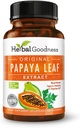 Papaya Leaf Extract Capsules 10X Strength - 60 / 600mg Veg Capsules - Blood Platelet, Bone Marrow & Spleen Support, immungut & Super fordøjelsessygdom - Urtevedlighed (Pack of 6)