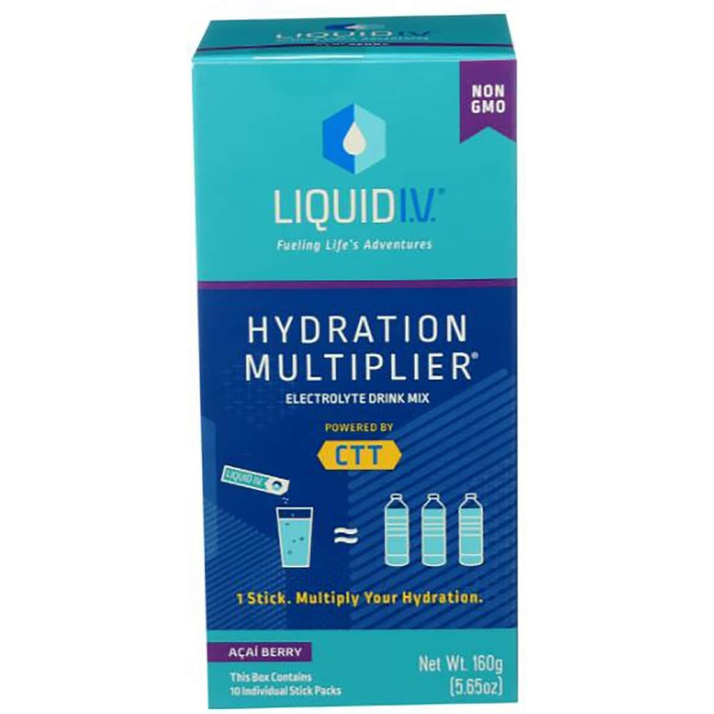 Liquid IV Acai Berry Hydration Multiplier Electrolyte Drink Mix, 5.65 OZ