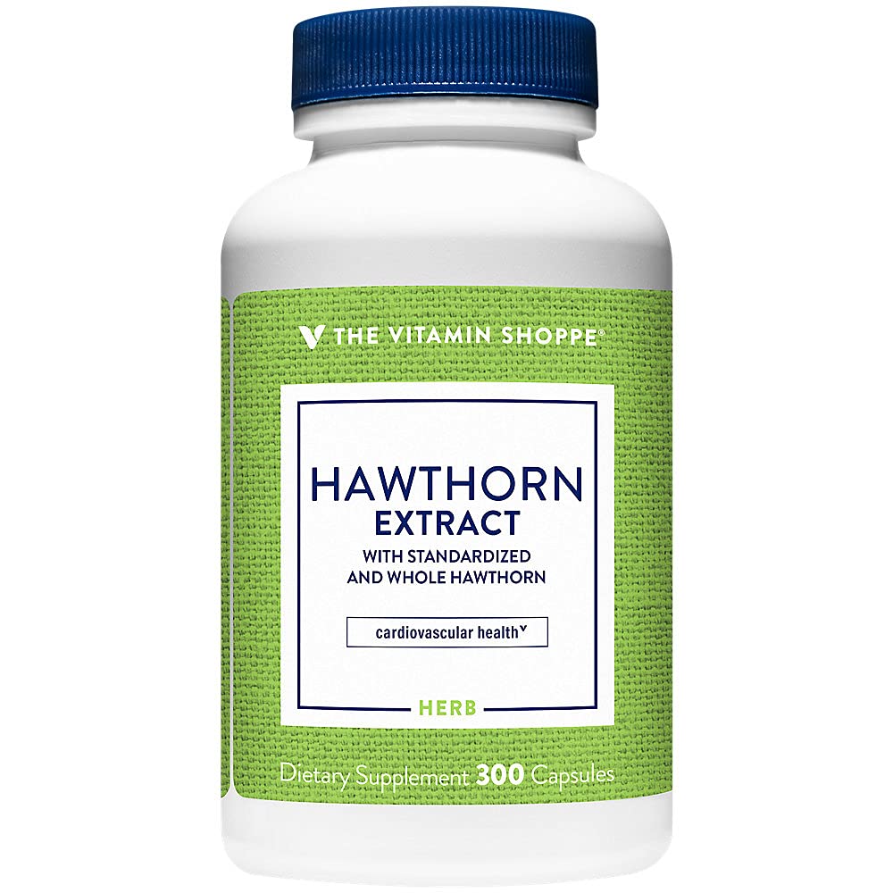 Den Vitamin Shoppe Hawthorn Extract, med Standardized og Hel Hawthorn, kraftfuld antioxidant, der understøtter hjerte-kar-sundhed, understøtter cellulær sundhed (300 kapsler)