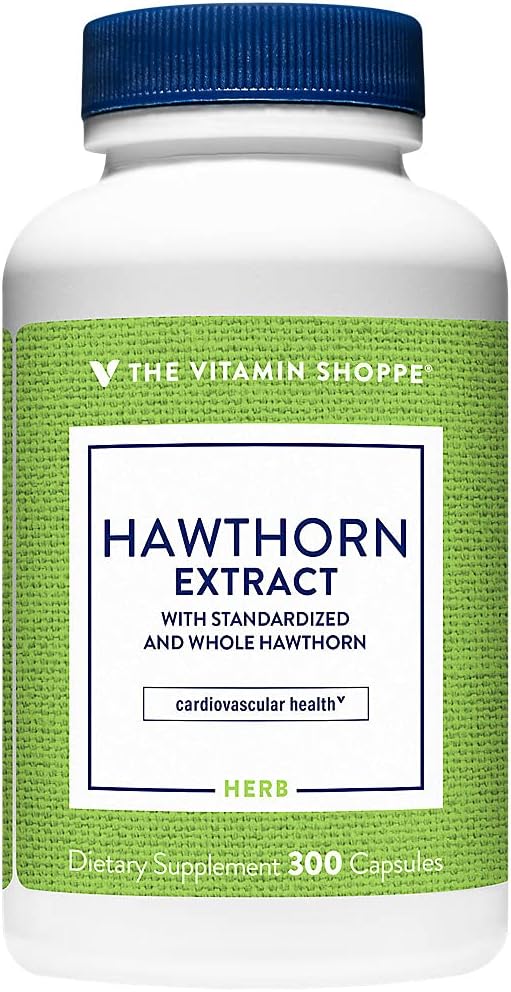 Den Vitamin Shoppe Hawthorn Extract, med Standardized og Hel Hawthorn, kraftfuld antioxidant, der understøtter hjerte-kar-sundhed, understøtter cellulær sundhed (300 kapsler)