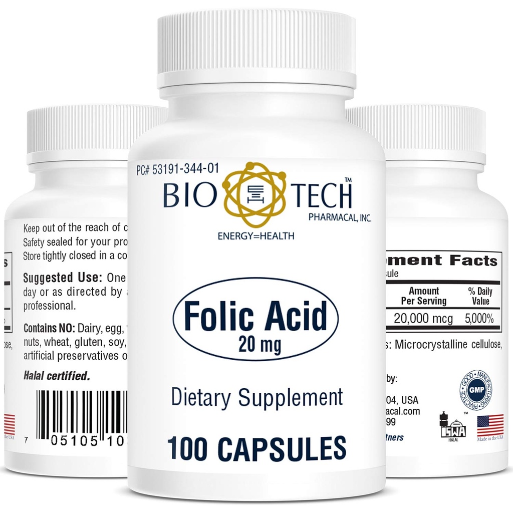 Bio- Tech pharmacal folinsyre (20mg, 100 greve)
