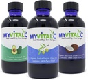 MyVitalC Combo of Organic Extra Virgin Olivenolie, MCT & Avocado Oil - ESS60 Antioxidant Supplement - For Anti- Aging, Longevity, Sleep, Energy - Pack of 3
