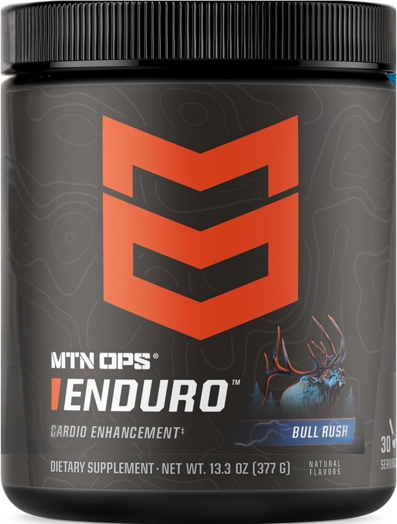 MTN OPS Enduro Nitroxid Supplement & Stim- Free Pre Workout - 30 Servering - med Magnesium Citrate, Beet Root Powder, Niacinamid, L Arginin & L Citrullin - Bull Rush Flavor