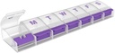 EZY DOSE Pill Organizer Weekly (7-dag), Medicine Planner, Vitamin Case / Box, 2X- Large Push- Button Compartments, Let at bruge, Travel- Friendly, Purple, BPA Free