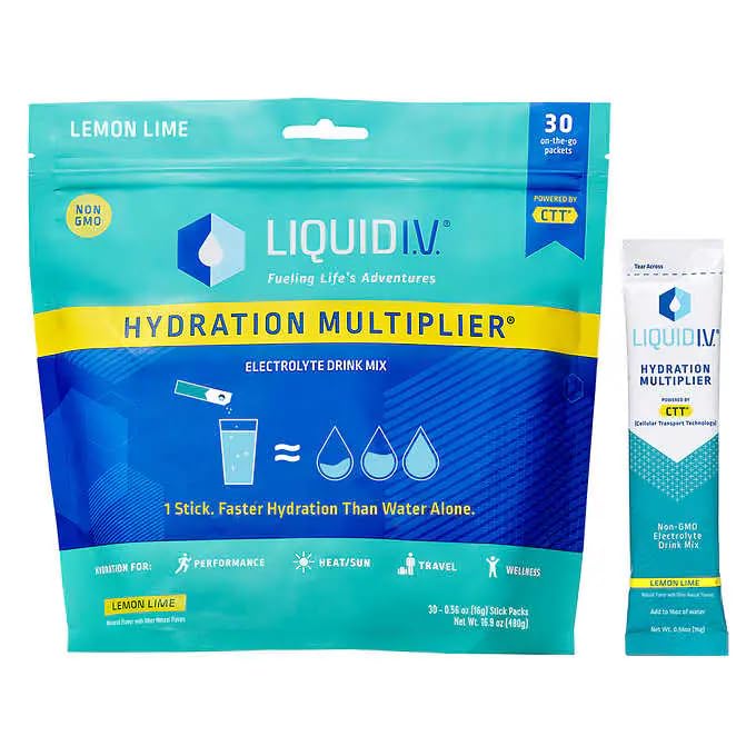 Flydende I.V. Hydrering Lemon Lime Electrolyte Powder Drink Mix, 28 Greve