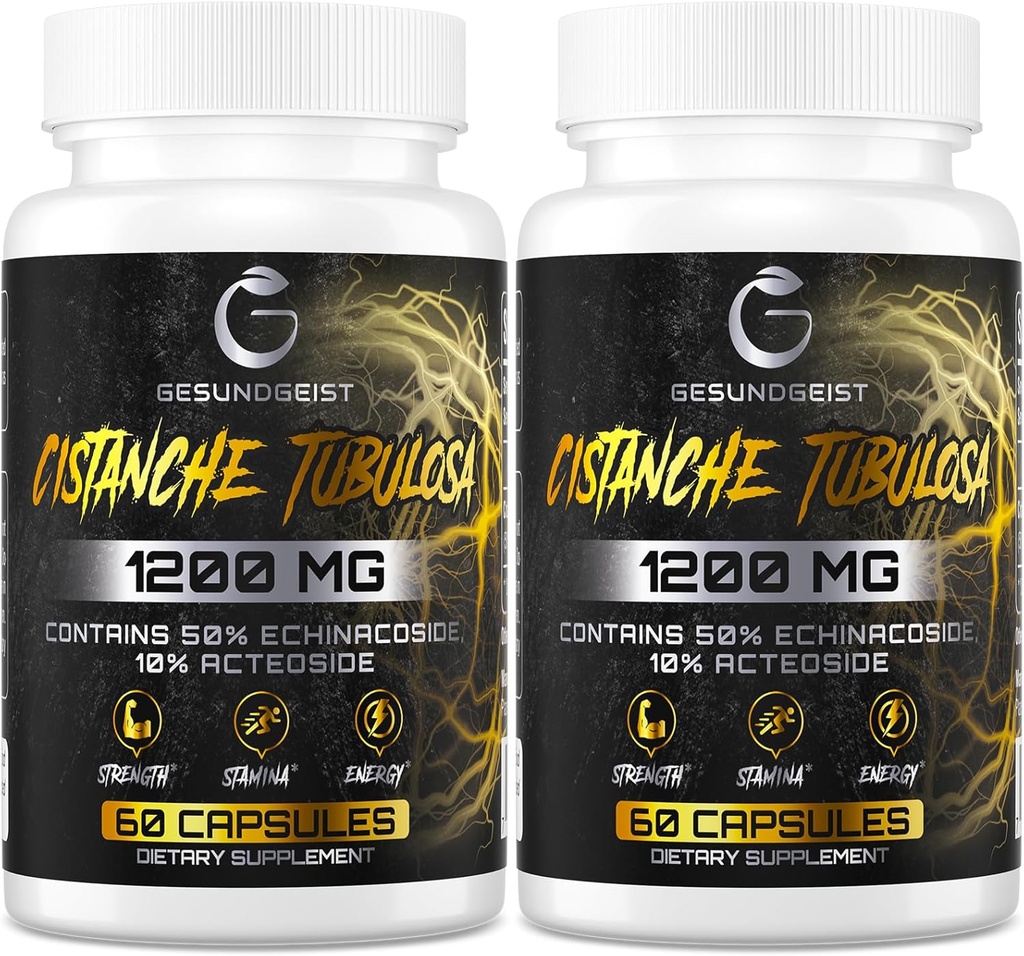 Cistanche Tubulosa Extract - 1200mg per servering, 50% Echinacosid, 10% Acteosid, Vegan, Gluten Free (2 Pack)