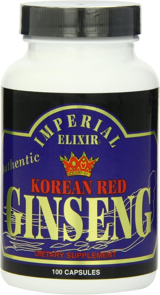 Imperial Elixir, Koreansk Rød Ginseng, 600 mg, 100 kapsler