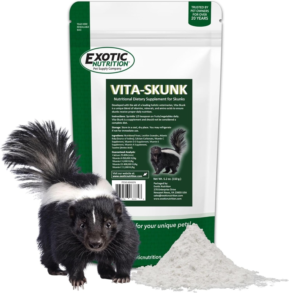 Vita- Skunk (5.2 oz.) - Nutritional Dietary Supplement - Lavet med essentielle vitaminer, mineraler og aminosyrer - for Pet Skunks