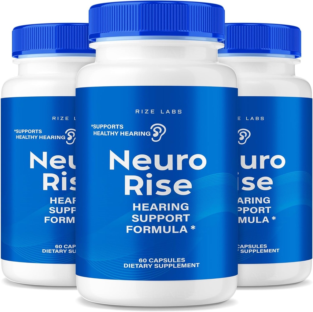 rize laboratorier - Neuro Rise kapsler, hørestøtte supplement, piller til støtte sund hørelse, avanceret formel for øre sundhed, Tinnitus & støj Relief (180 kapsler)