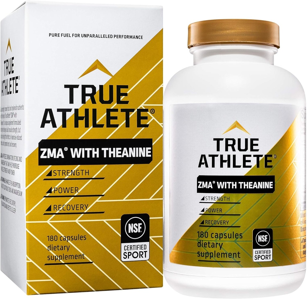 True Atlete ZMA med Theanine er designet til bedre immunfunktion og muskel reparation også støtte energi Metabolisme og bedre søvn inddrivelse. (180 kapsler)