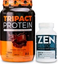 Nutrologi TRIPACT Protein Powder, 7- in-1 Meal udskiftning Shake, cremet chokolade (40 Servere) Zen Natural Magnesium Supplement (30 Servere)
