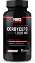 FORCE FACTOR Cordyceps Kapsler med 1000 mg Cordyceps Sinensis Mushroom Extract, Traditionelt bruges til at forbedre Vitality, med BioPerine til hurtig absorption, Key Natural Ingredients, 60 Kapsler