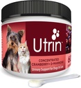 NUSENTIA UTRIN - Urinary Support til katte & Hunde - Dual- Action Tranebær & D- Mannose - for Natural Bstige Sundhed, Inkontinens, og Rekurring UTI, 60 Servering