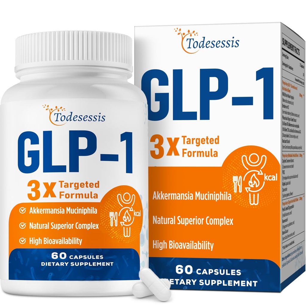 GLP ONE tillæg for kvinder, 3X målrettet formel, blid på maven, GLP ONE med Akermansia Probiotic, Berberine HCI & Chicory Inulin, Natural GLP ONE for fordøjelse & Gut - Vegan, 60 kapsler