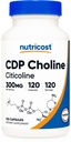 Nutricost CDP Cholin (Citicolin) 300mg, 120 Vegetariske Kapsler - Non-GMO, Vegetarisk Friendly, Gluten Free