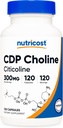 Nutricost CDP Cholin (Citicolin) 300mg, 120 Vegetariske Kapsler - Non-GMO, Vegetarisk Friendly, Gluten Free