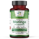 Økologisk Aura Moringa Leaf Kapsler 124; 1500mg - 150 HPMC Veg 124; Whole Leaves Green Super Food Nutrition DB124; naturligt øger stofskifte, energi, sundhed, & Stamina DB124; 100% Pure Safe Moringa DB124; Non GMO.