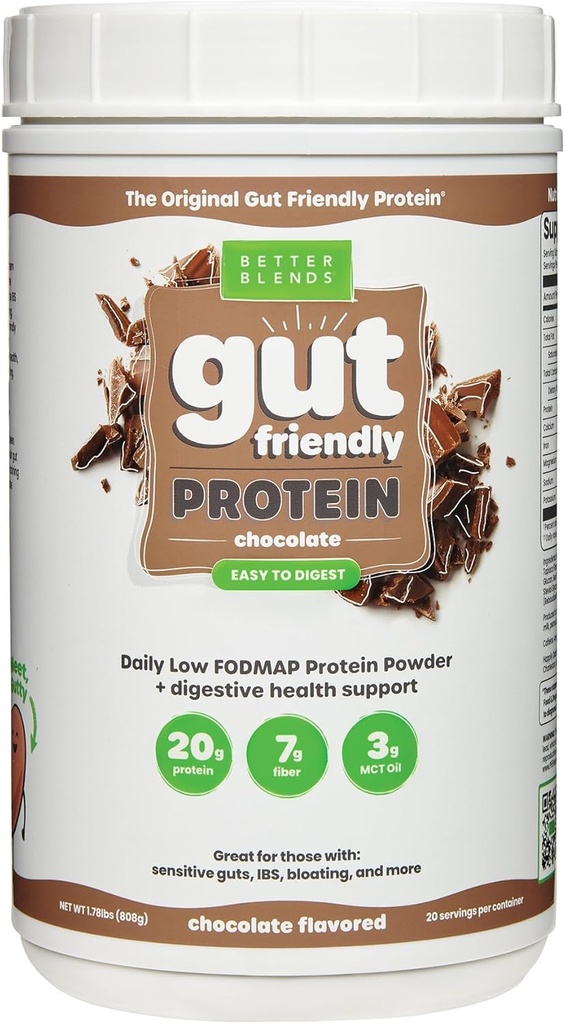 Collagen Peptider og havregryn Protein Powder- Low FODMAP Certified, Diary- Free, Soy- Free, 100% Gut- Friendly and Non- Bloating, Original Chokolade, 20 Servere