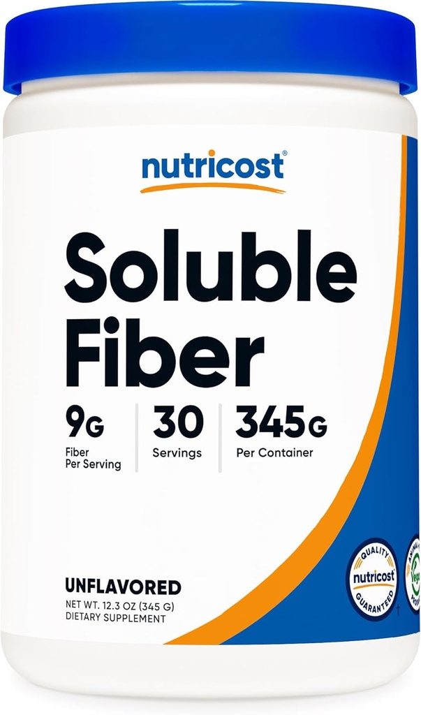 Nutricost Opløselige Fiber (Unflavored) 30 Servering - Vegan, Non- GMO, Gluten Free