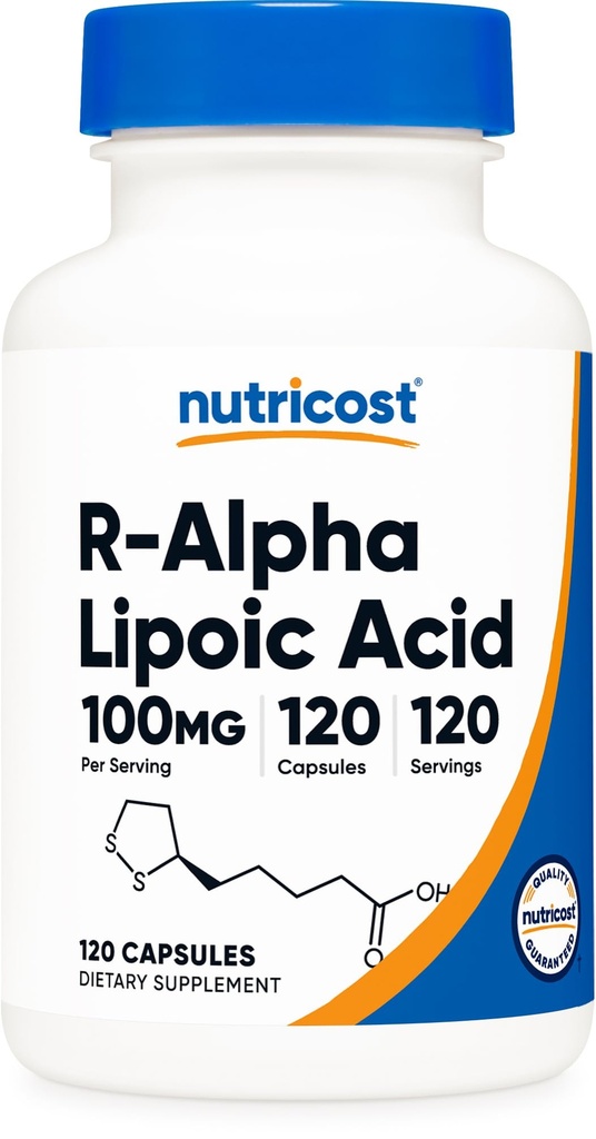 Nutricost R- Alpha Lipoic Acid 100 mg, 120 kapsler - Veggie Kapsler, Non- GMO, Gluten Free