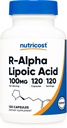 Nutricost R- Alpha Lipoic Acid 100 mg, 120 kapsler - Veggie Kapsler, Non- GMO, Gluten Free