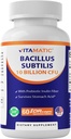Vitamatic Bacillus Subtilis 10 milliarder per DR Capsule - 60 Greve - fordøjelig, Gut & immunforsvar - Lavet med Prebiotic Inulin Fiber
