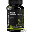 HMB 3000mg Supplement | Vitamin D3 K2 + Calcium | Muscle Recovery, Lean Muscle Support & Bone Health | Anti Catabolic Supplement for Men & Women | Non-GMO | 120 Capsules