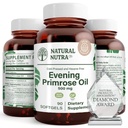 Naturlige Nutra Evening Primrose Oil Supplement fra fede syre, nerve sundhed, Hjælper Reducere hudblødninger, Balance Kropssektion, Promote Heart Health, Hud Klarhed, 500 mg, 90 Softgels