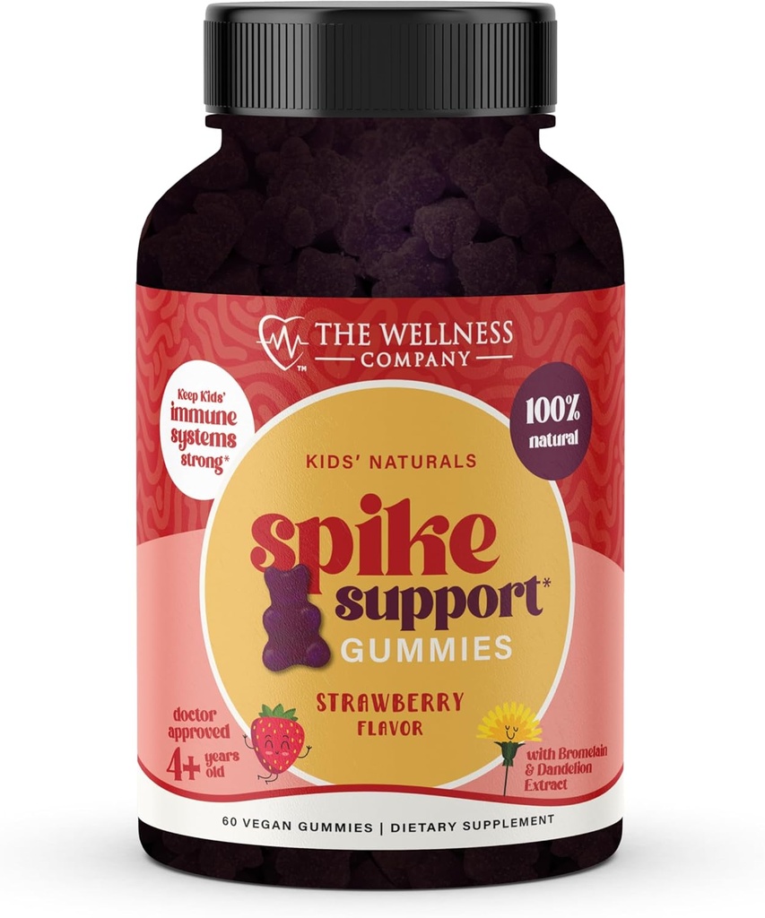 Kids Naturals Spike Support Gummies - Year- Round Wellness med C-vitamin, D & Zink124; 60ct (1 måned Tilgang)
