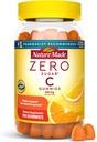 Nature Made Zero Sugar Vitamin C Gummies 250 mg per servering, immun & antioxidant Support, Aspartam Free, 100 Sugar Free Gummies, 50 dages forsyning