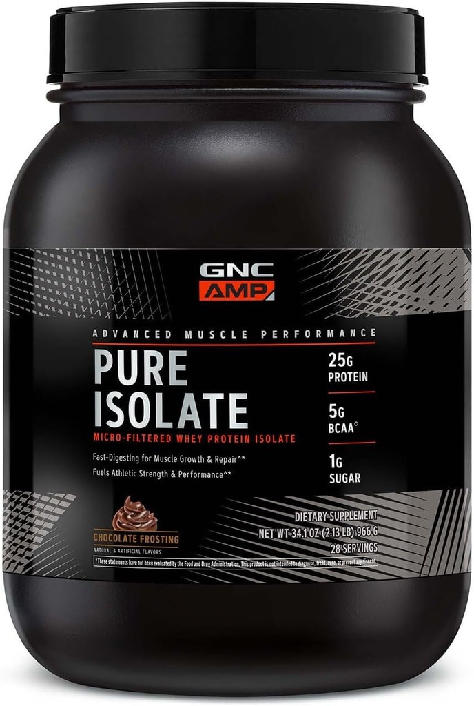 GNC AMP Pure Isolate Whey Protein - Chokolade Frosting (28 Servere)
