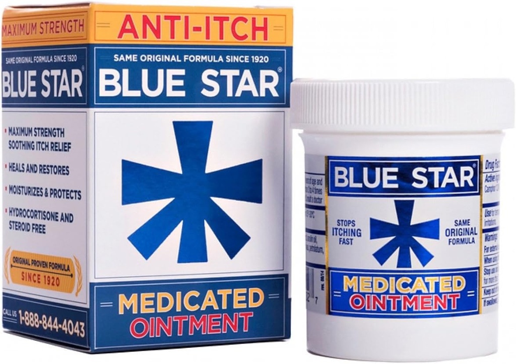 Blue Star Medicated Anti- Itch Salve, 2oz Per Pack (2 Pack)