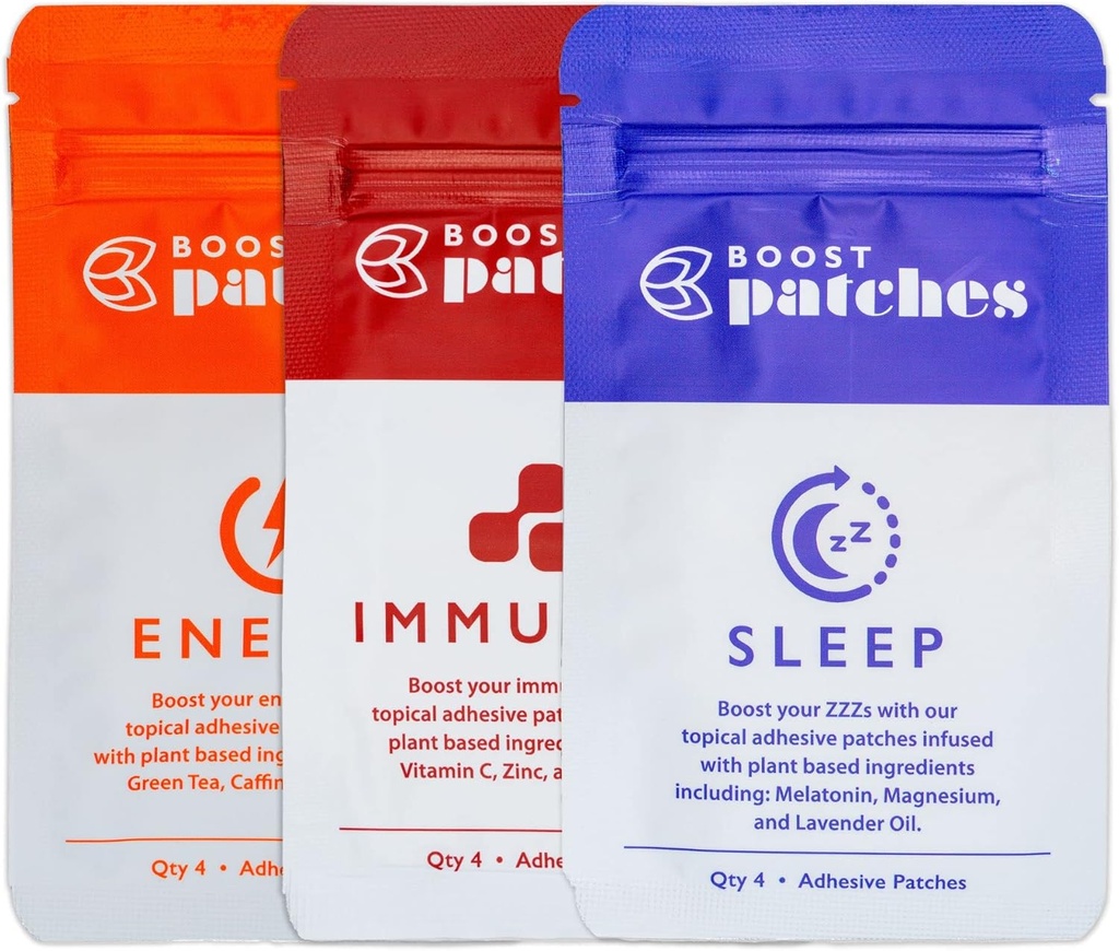 Energi Patches Variety Pack - Wellness Patch med energi, b12, Koffein og andre naturlige ingredienser til fokus, bliver vågen, tematiske Patches